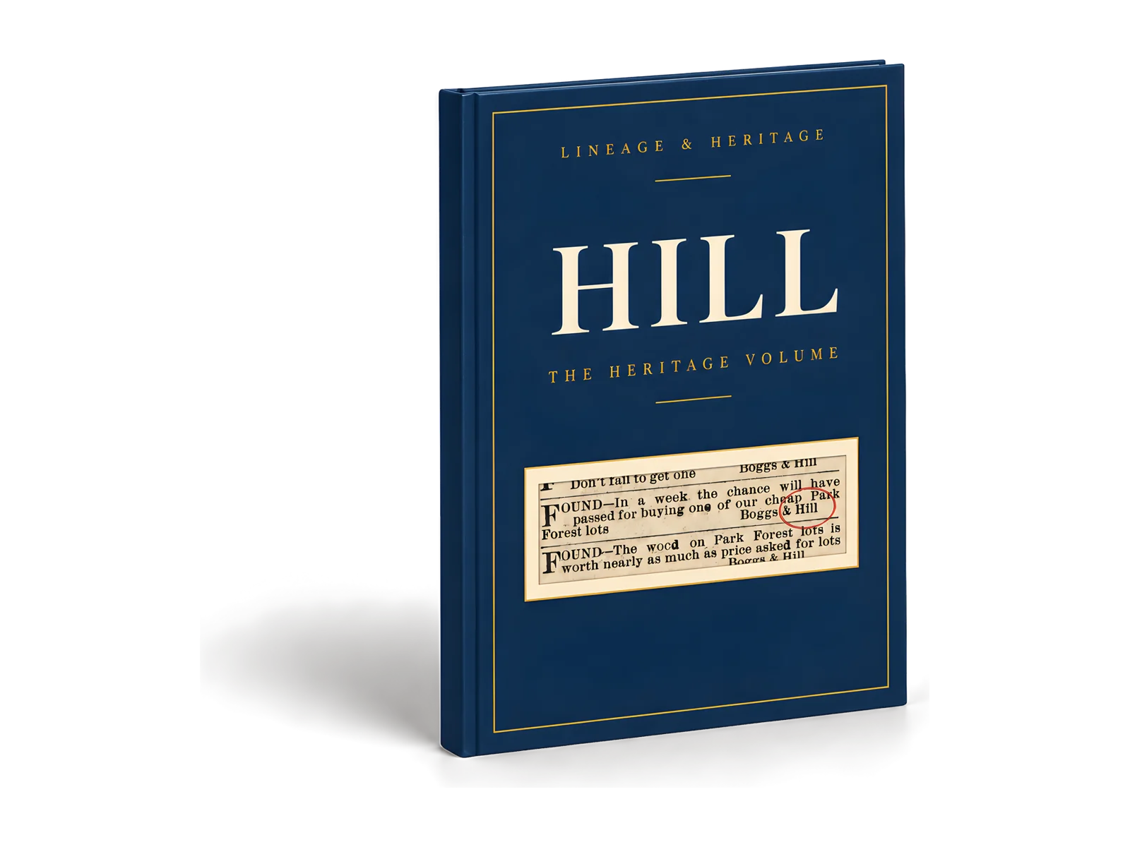The Heritage Volume, hardcover, with the family name on the cover