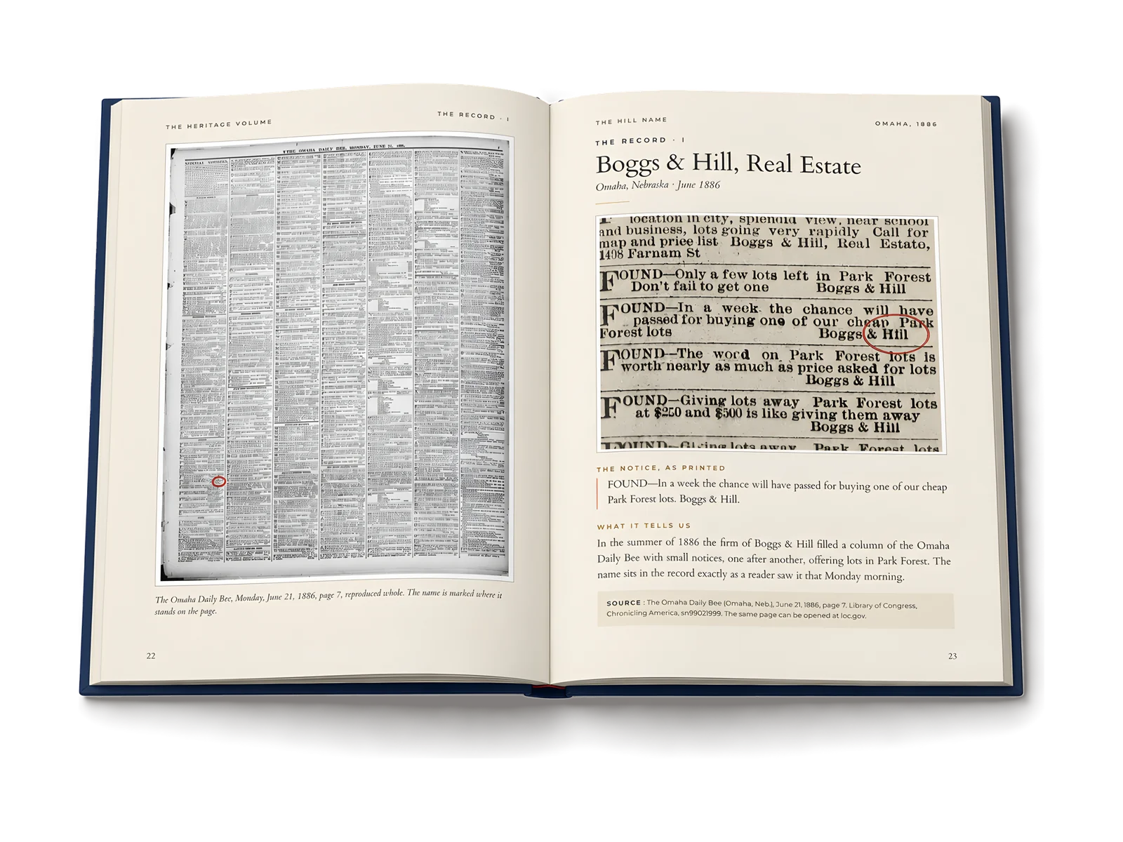 The Heritage Volume, open at an inside page