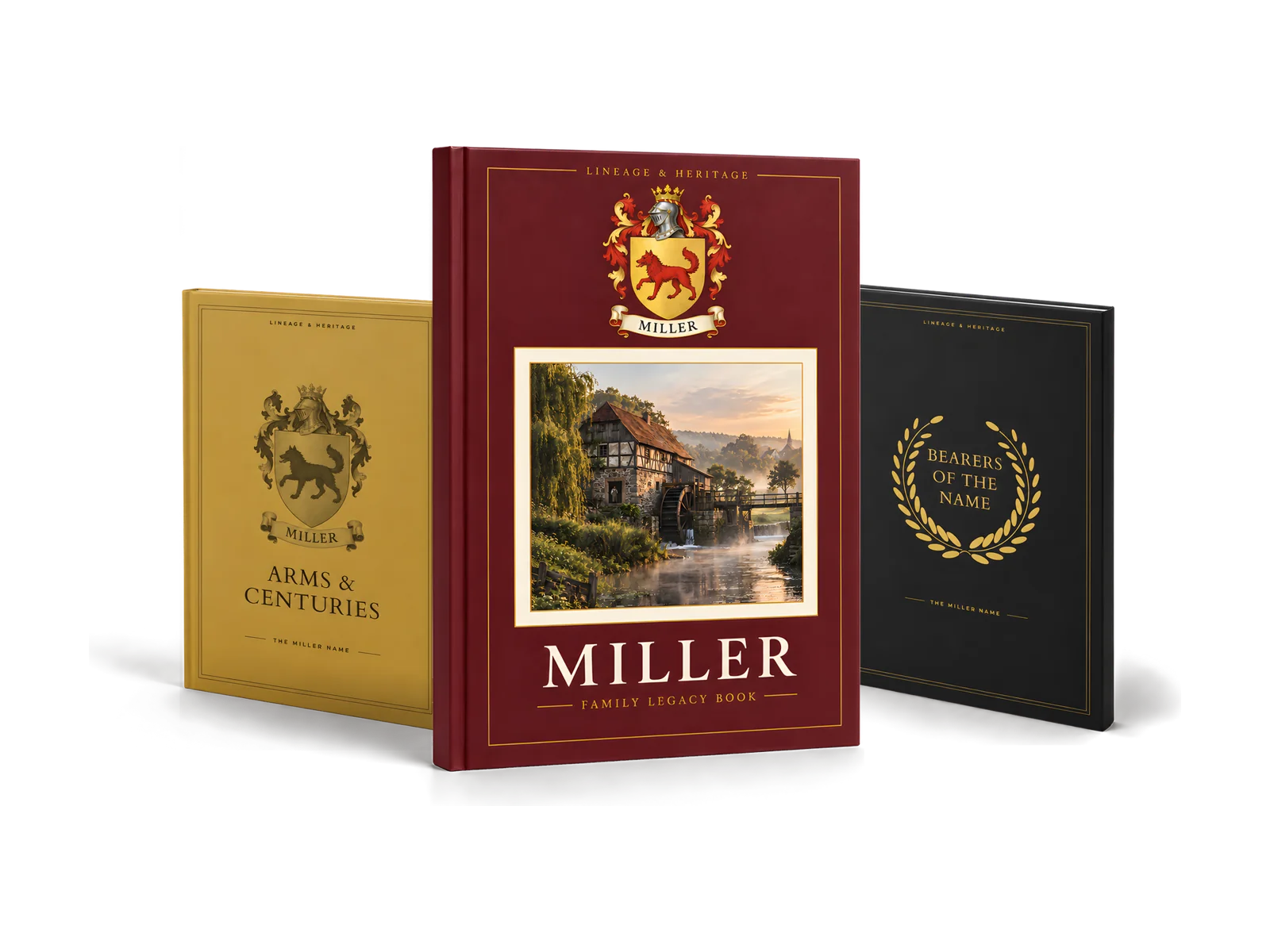The Family Legacy Report, hardcover, with the family name on the cover