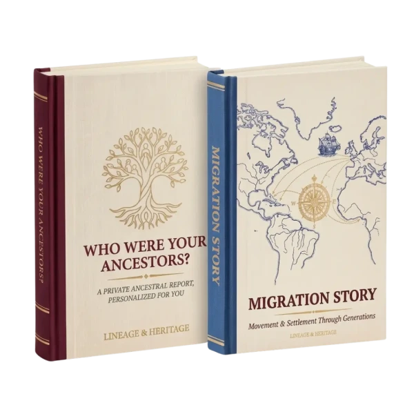 Family Legacy Report Premium: ancestry report with Migration Story companion