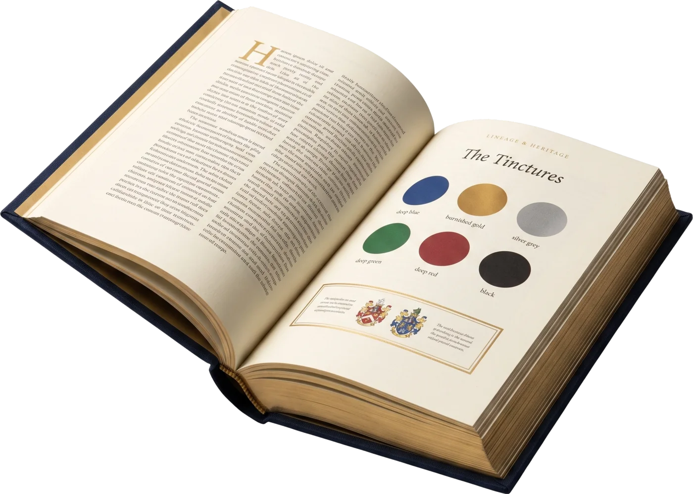 The book open at the tinctures
