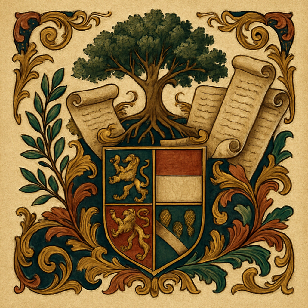 Quartering: When Families Merged — heraldic illustration