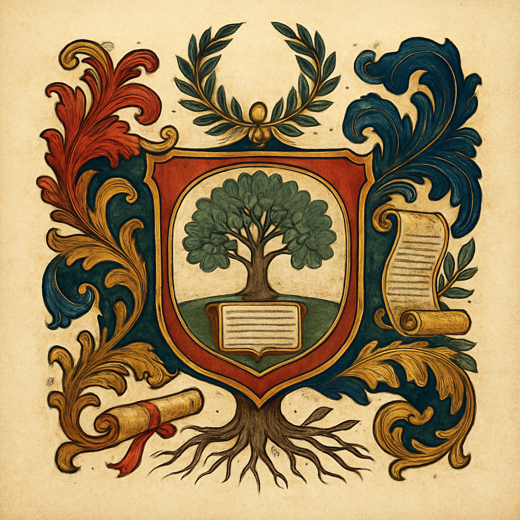 What DNA Tests Tell You — heraldic illustration