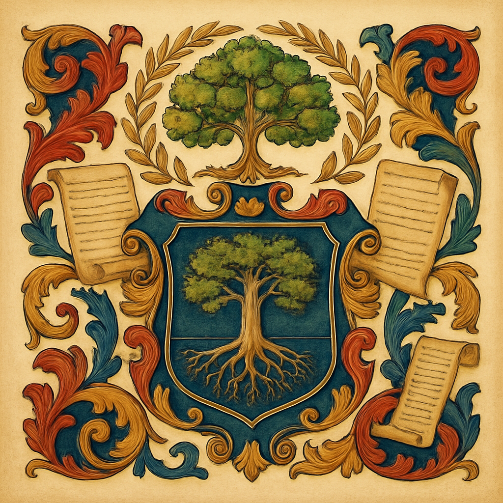 Start in America: Work Backward — heraldic illustration