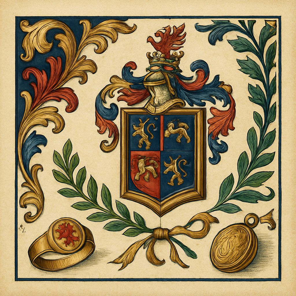 What to Write in the Card — heraldic illustration