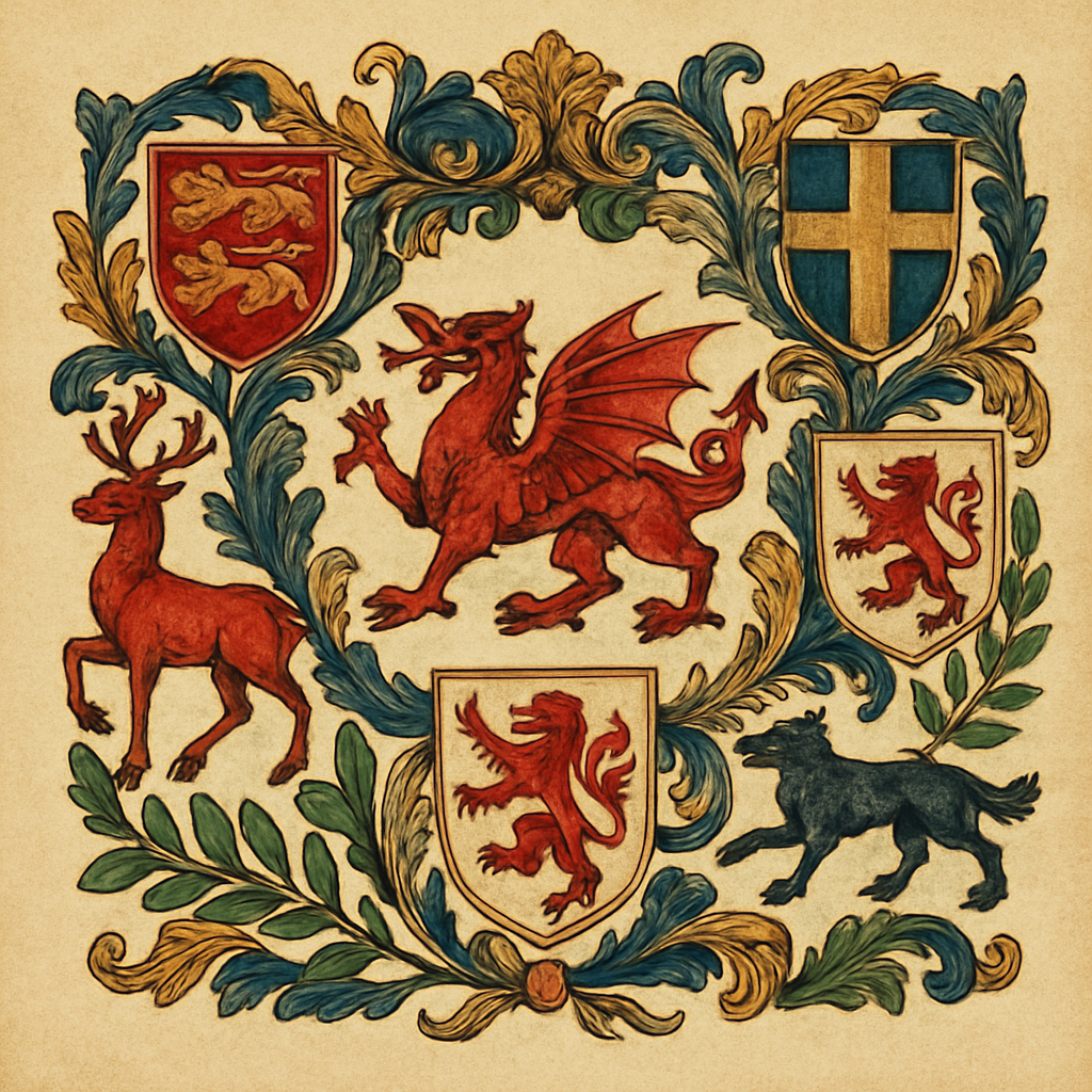 Other Common Welsh Heraldic Symbols — heraldic illustration