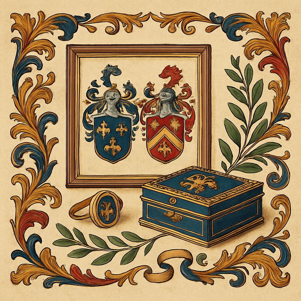 The Dual Family Package: Two Families, One Gift — heraldic illustration