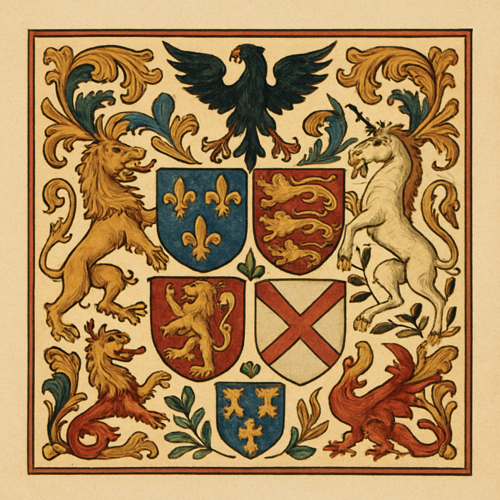 Symbols Common in English Heraldry — heraldic illustration