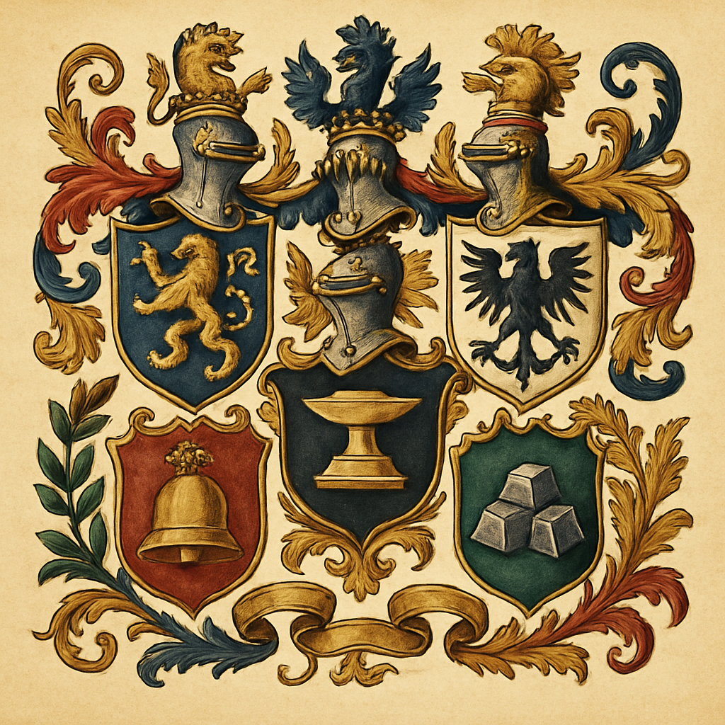 The Metals — heraldic illustration