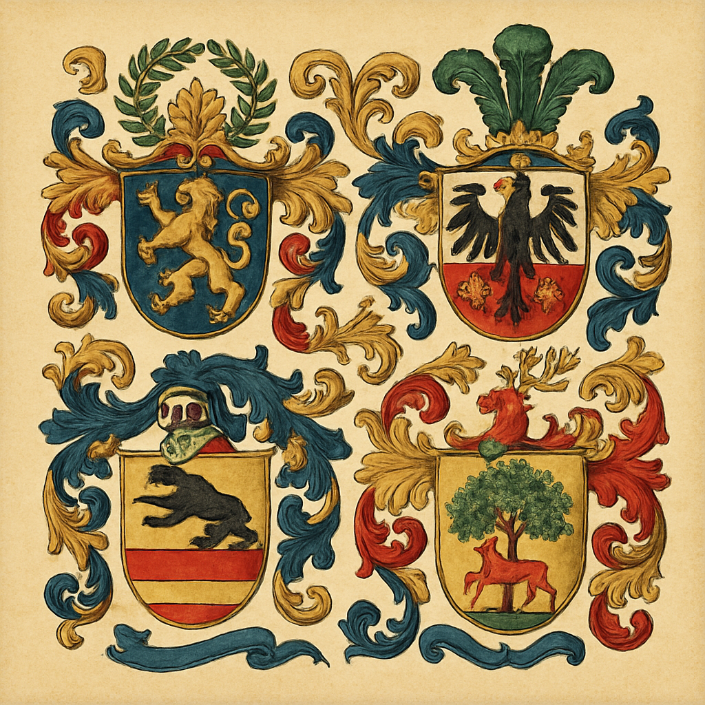German Surnames and Their Meanings — heraldic illustration