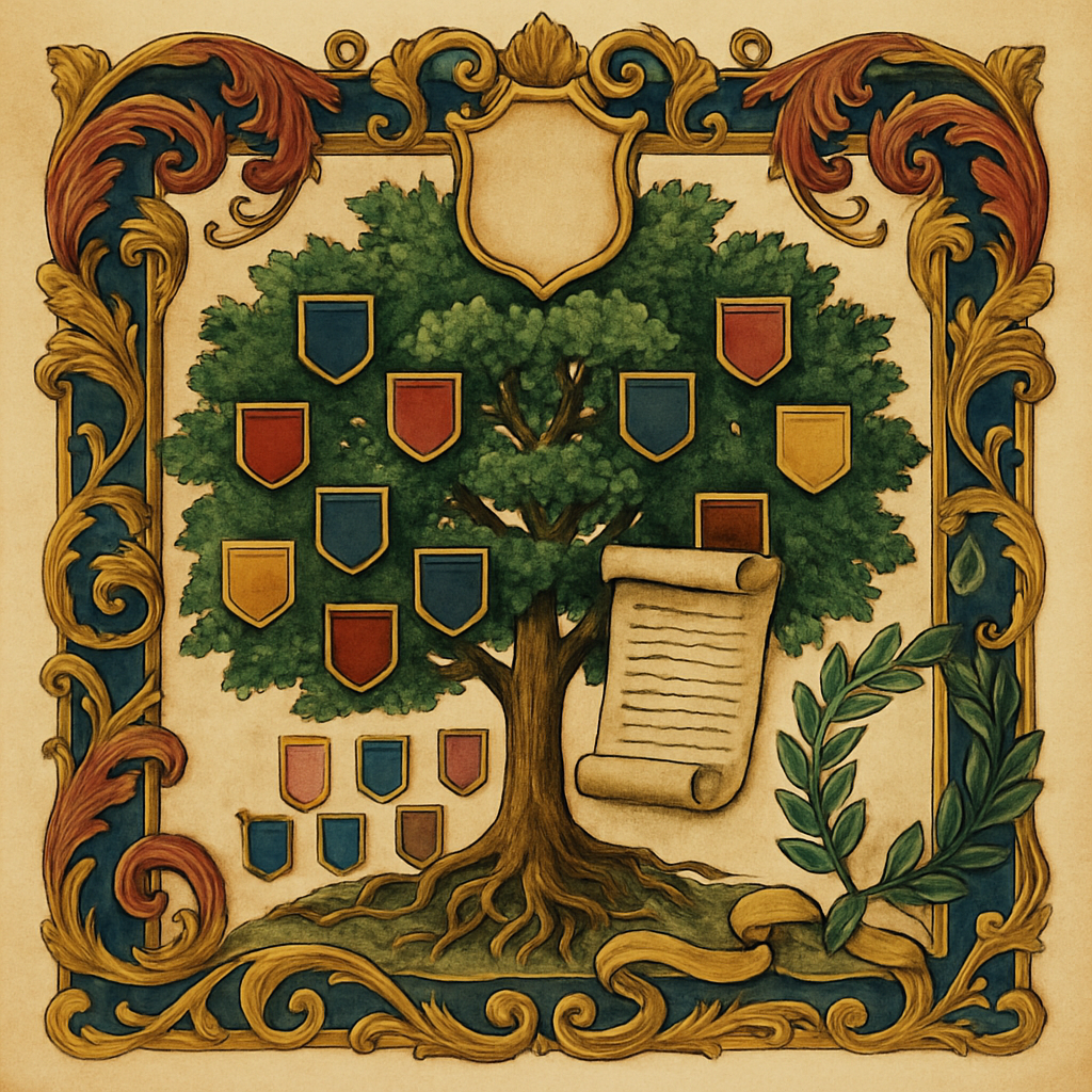 What Your Surname Tells You — heraldic illustration