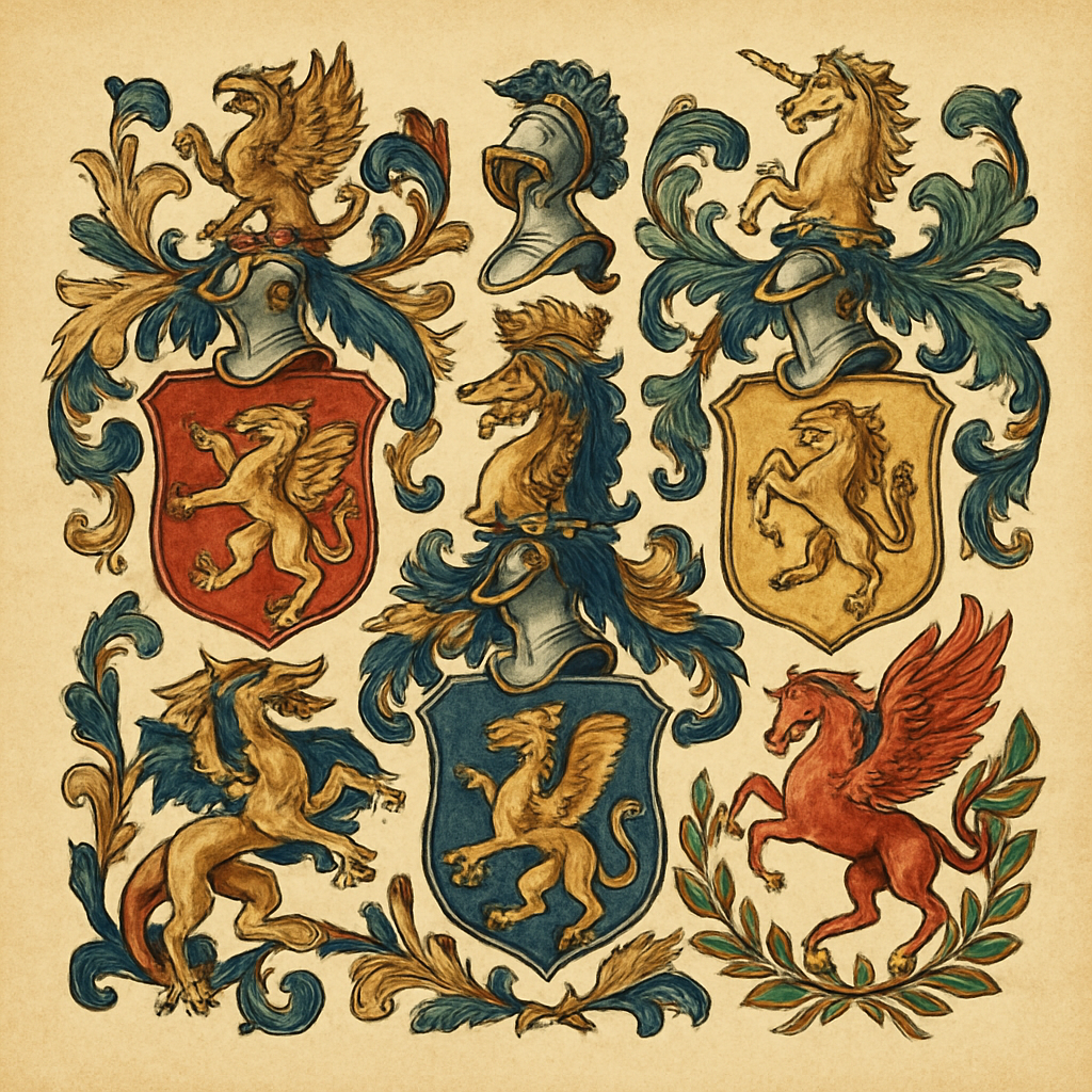 Mythical Creatures — heraldic illustration